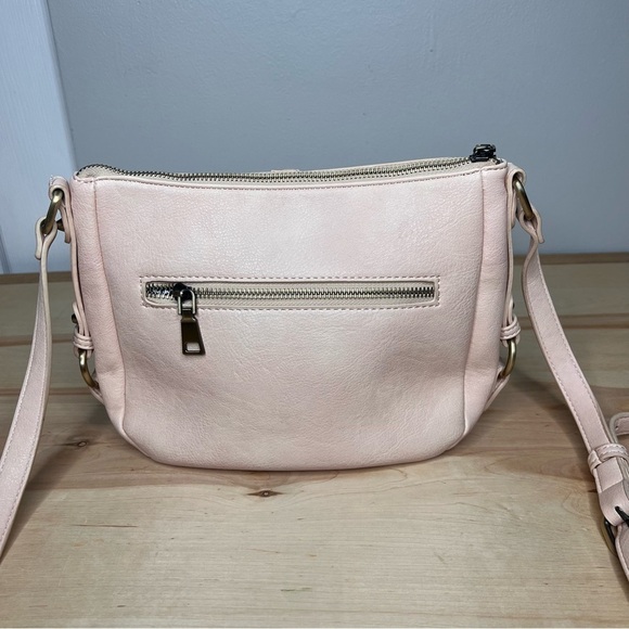 Anthropologie Delancey Crossbody Bag Vegan Leather Soft Pink Purse Chic Classic - Picture 2 of 9